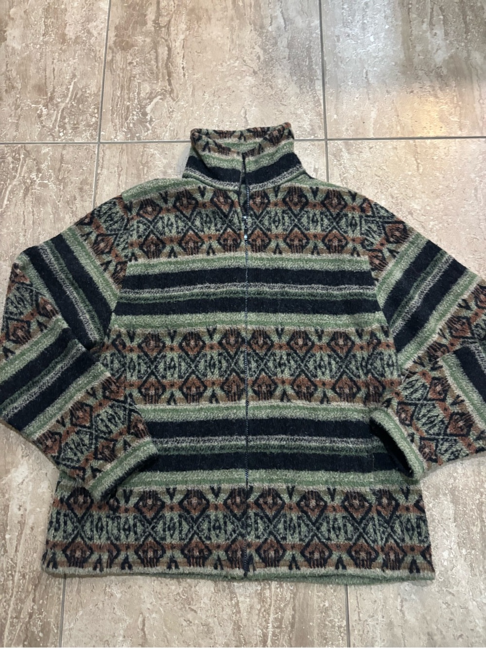 vintage bear ridge Outfitters Aztec wool geometric patterned zip up jacket